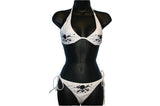 White Skull and Crossbone Print Bikini